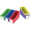 Storex Book Storage Bin, Plastic, Assorted - Red, Green, Blue, Yellow, Purple, 12.6 in H, 5.3 in W, 5 PK STX70105U06C - alternate 4
